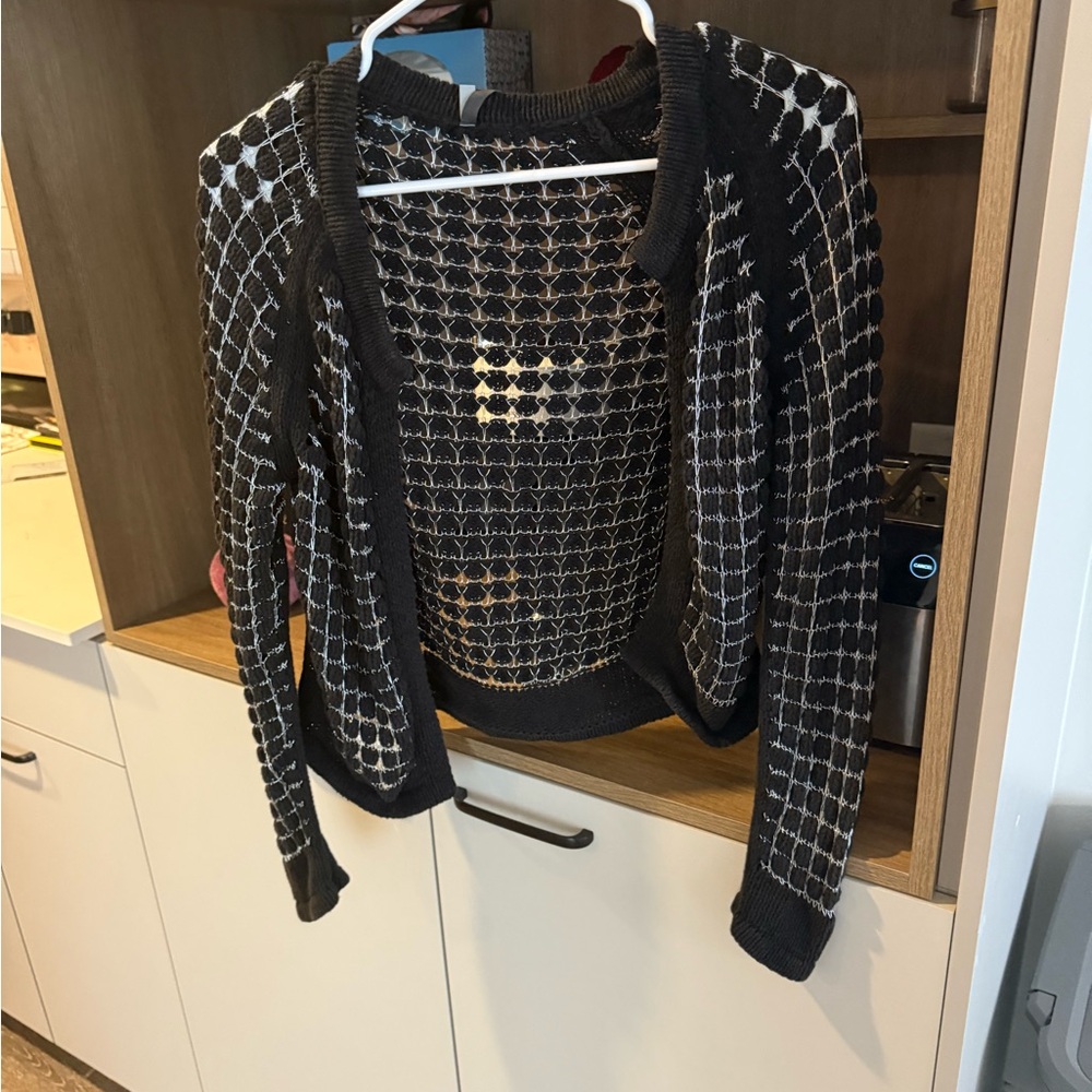 Cop.Copine Black and White Knit Jacket